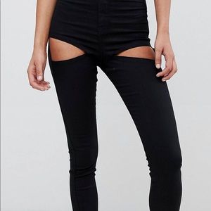 ASOS Design, black Festival peekaboo black jeans